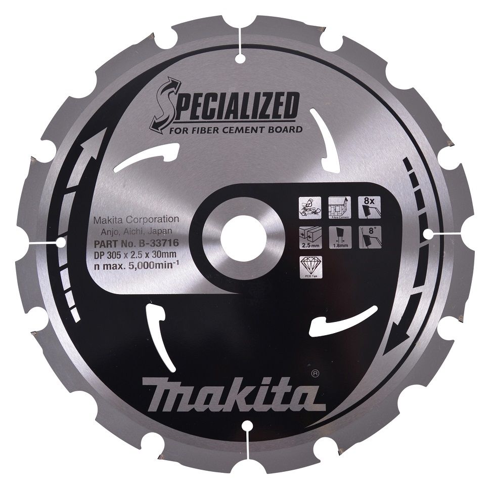 Pilový kotouč MAKITA PCD na vláknocementové desky 305x30 mm 8 zubů
