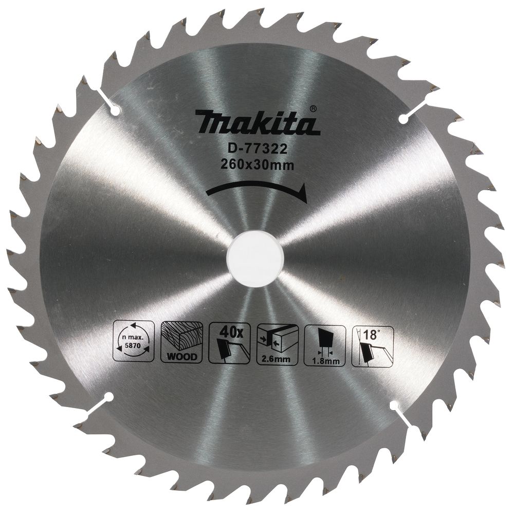 Pilový kotouč MAKITA 260x30 mm 40 zubů D-77322