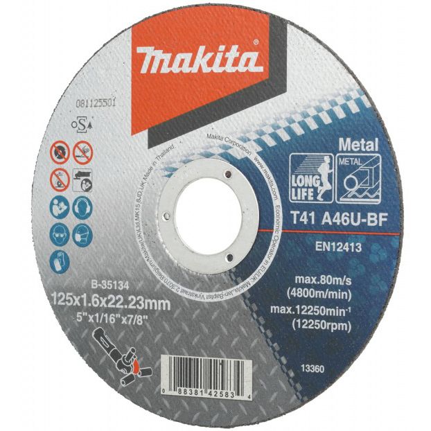 Řezný kotouč ocel MAKITA 125x1,6x22 mm