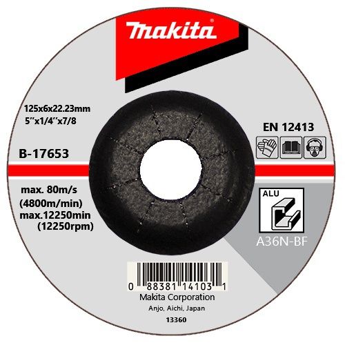 Brusný kotouč na hliník MAKITA 125X6,0X22 mm