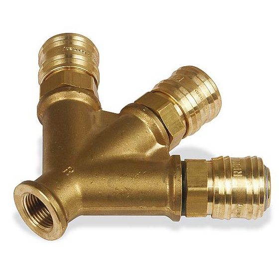 Rozdělovač AIRCRAFT s třemi rychlospojkami 3/8