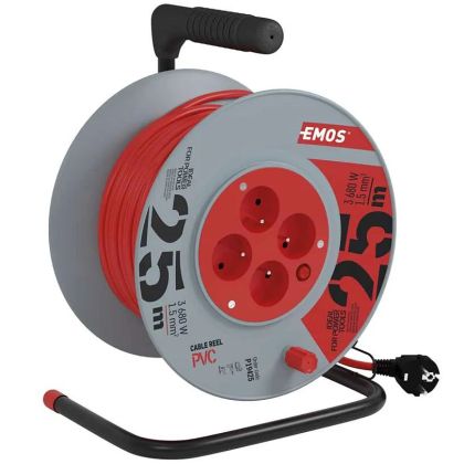 Prodlužovací kabel na bubnu EMOS PVC 4 zásuvky 1,5 mm² 25 m 