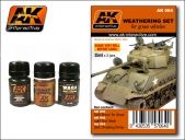 AK064 Weathering Set For Green Vehicles