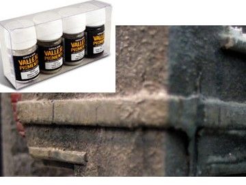 VAL73199 Vallejo 73199 Pigments - Set 4 - Snow, Soot, Ashes and