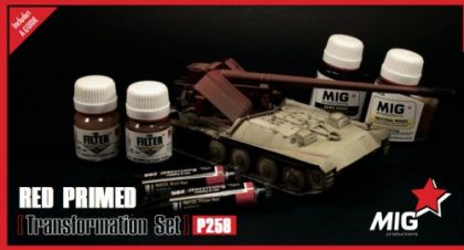 MiGP258 Transformation Set - Red Primed Vehicles (2x Washes + 2x