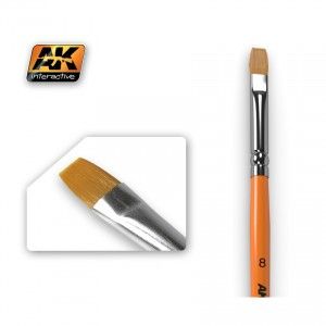 AK608 Flat Brushes 8 Synthetic