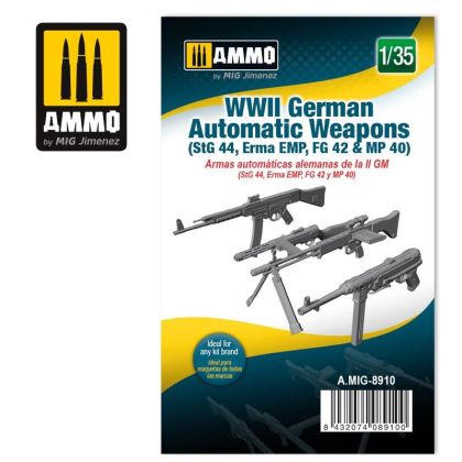 1:35 WWII German Automatic Weapons (StG 44, Erma EMP, FG 42 & MP 40)
