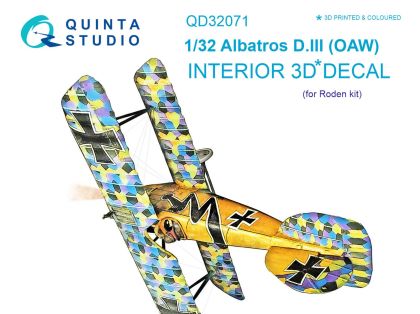 1:32 Albatros D.III OAW 3D-Printed & coloured Interior on decal paper