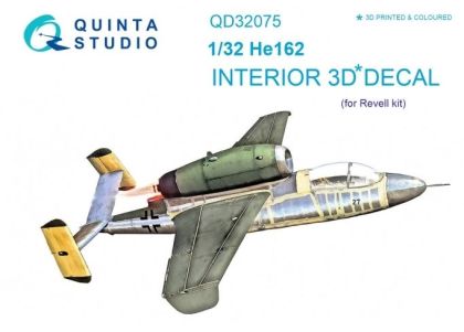 1:32 He-162 'Salamander' 3D-Printed & coloured Interior on decal paper