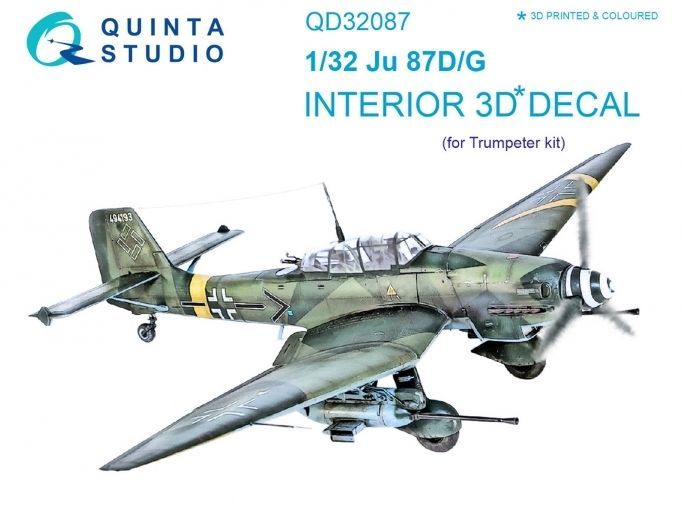 1:32 Ju-87D/G 3D-Printed & coloured Interior on decal paper
