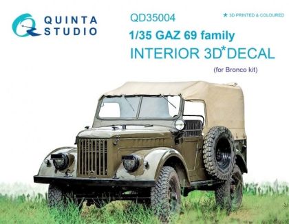 1:35 GAZ 69 Family 3D-Printed & coloured Interior on decal paper