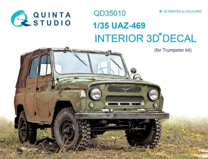 1:35 UAZ 469 3D-Printed & coloured Interior on decal paper