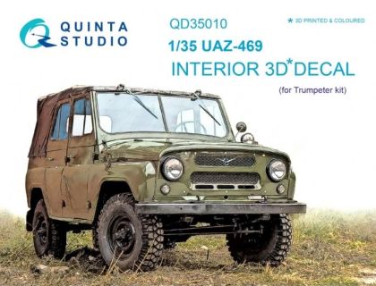 1:35 UAZ 469 3D-Printed & coloured Interior on decal paper