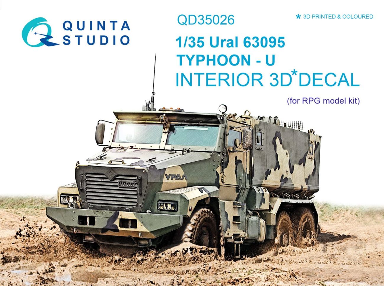 1:35 Ural 63095 TYPHOON-U 3D-Printed & coloured Interior on decal paper