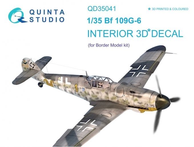 1:35 Bf-109G-6 3D-Printed & coloured Interior on decal paper