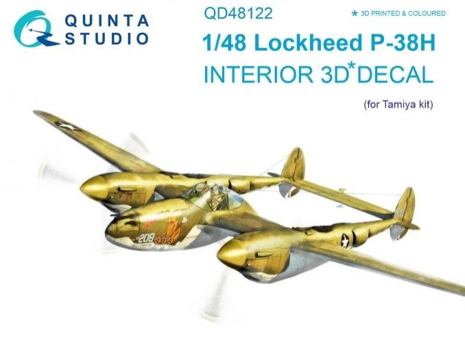 1:48 P-38H Lightning 3D-Printed & coloured Interior on decal paper