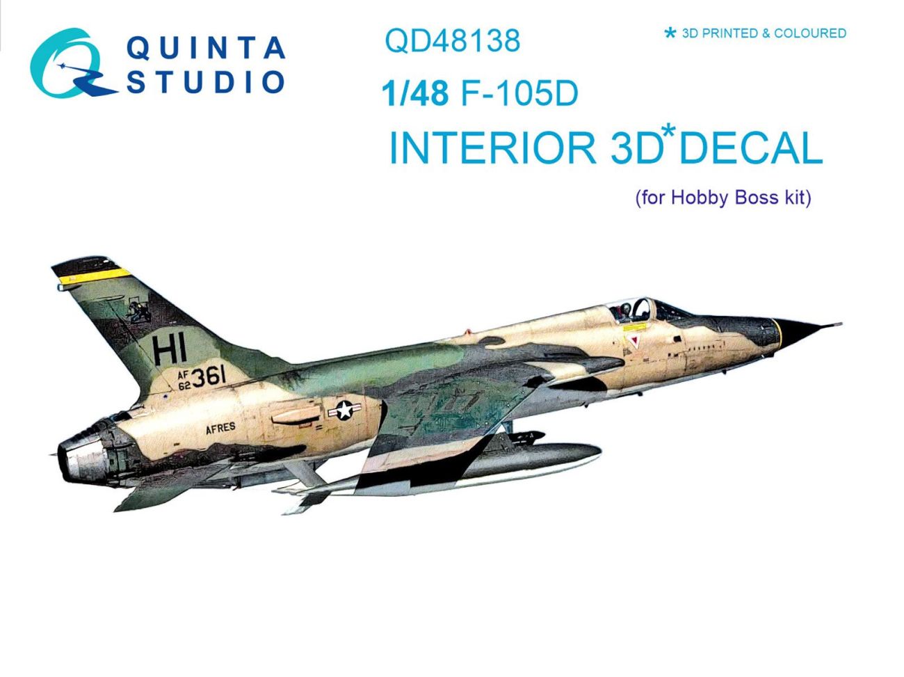 1:48 F-105D Thunderchief 3D-Printed & coloured Interior on decal paper