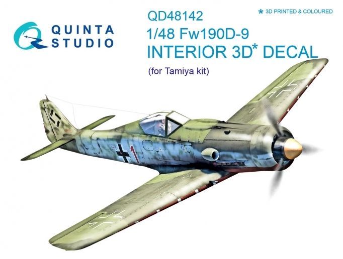 1:48  Fw-190D-9 3D-Printed & coloured Interior on decal paper