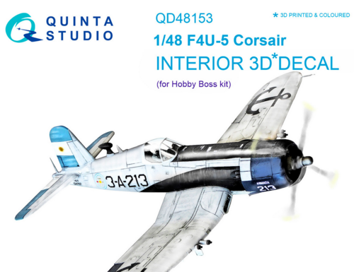 1:48 Vought F4U-5 Corsair 3D-Printed & coloured Interior on decal paper