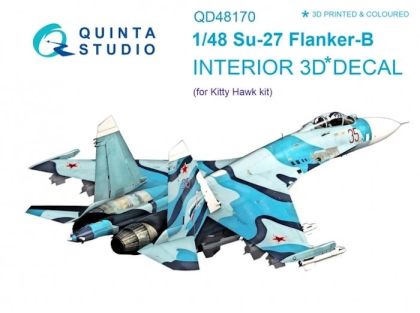 1:48 Sukhoi Su-27 3D-Printed & coloured Interior on decal paper