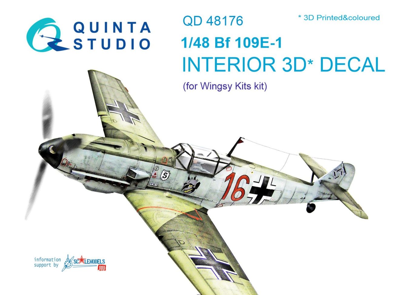 1:48 Messerschmitt Bf-109E-1 3D-Printed & coloured Interior on decal paper