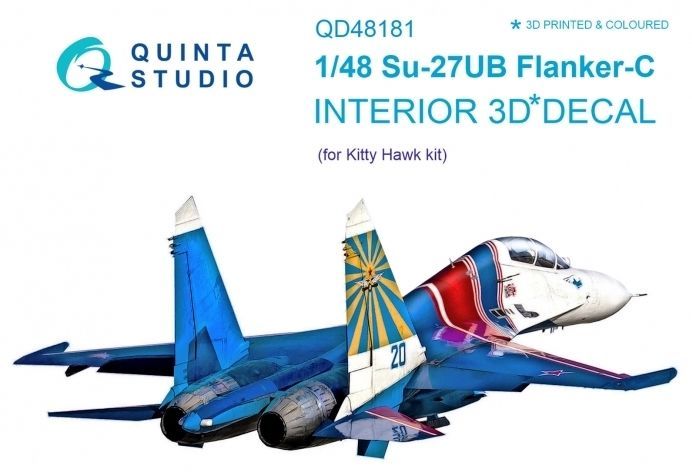 1:48 Sukhoi Su-27UB 3D-Printed & coloured Interior on decal paper