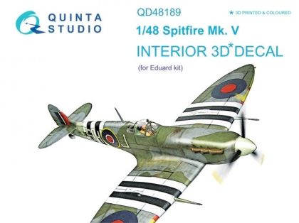 1:48 Supermarine Spitfire Mk.V 3D-Printed & coloured Interior on decal paper