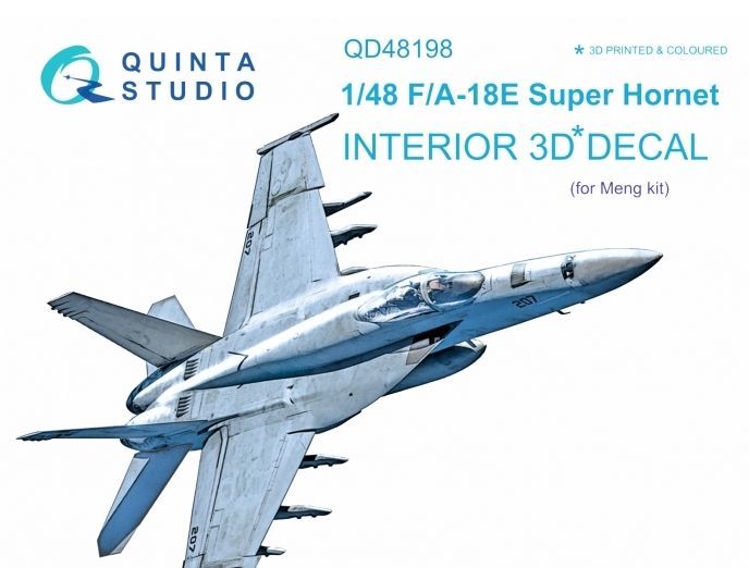1:48 Boeing F/A-18E Hornet 3D-Printed & coloured Interior on decal paper
