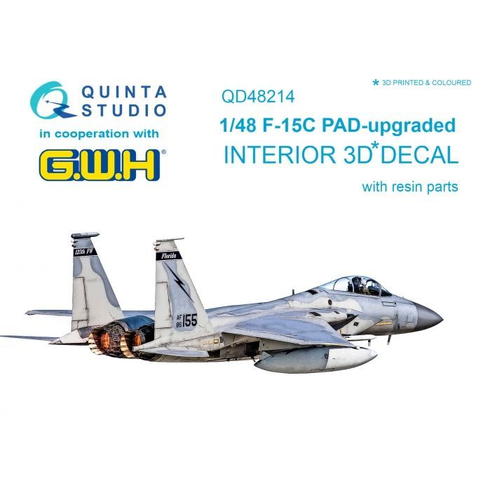 1:48 F-15C PAD-upgraded 3D-Printed & coloured Interior on decal paper with resin parts