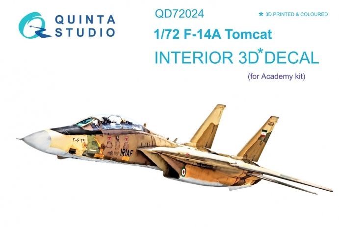 1:72 Grumman F-14A Tomcat 3D-Printed & coloured Interior on decal paper