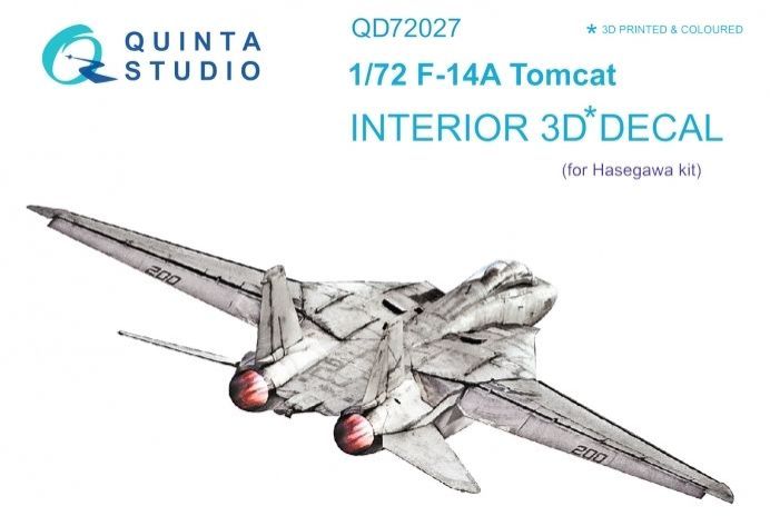 1:72 Grumman F-14A Tomcat 3D-Printed & coloured Interior on decal paper