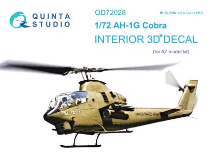 1:72 Bell AH-1G Cobra 3D-Printed & coloured Interior on decal paper