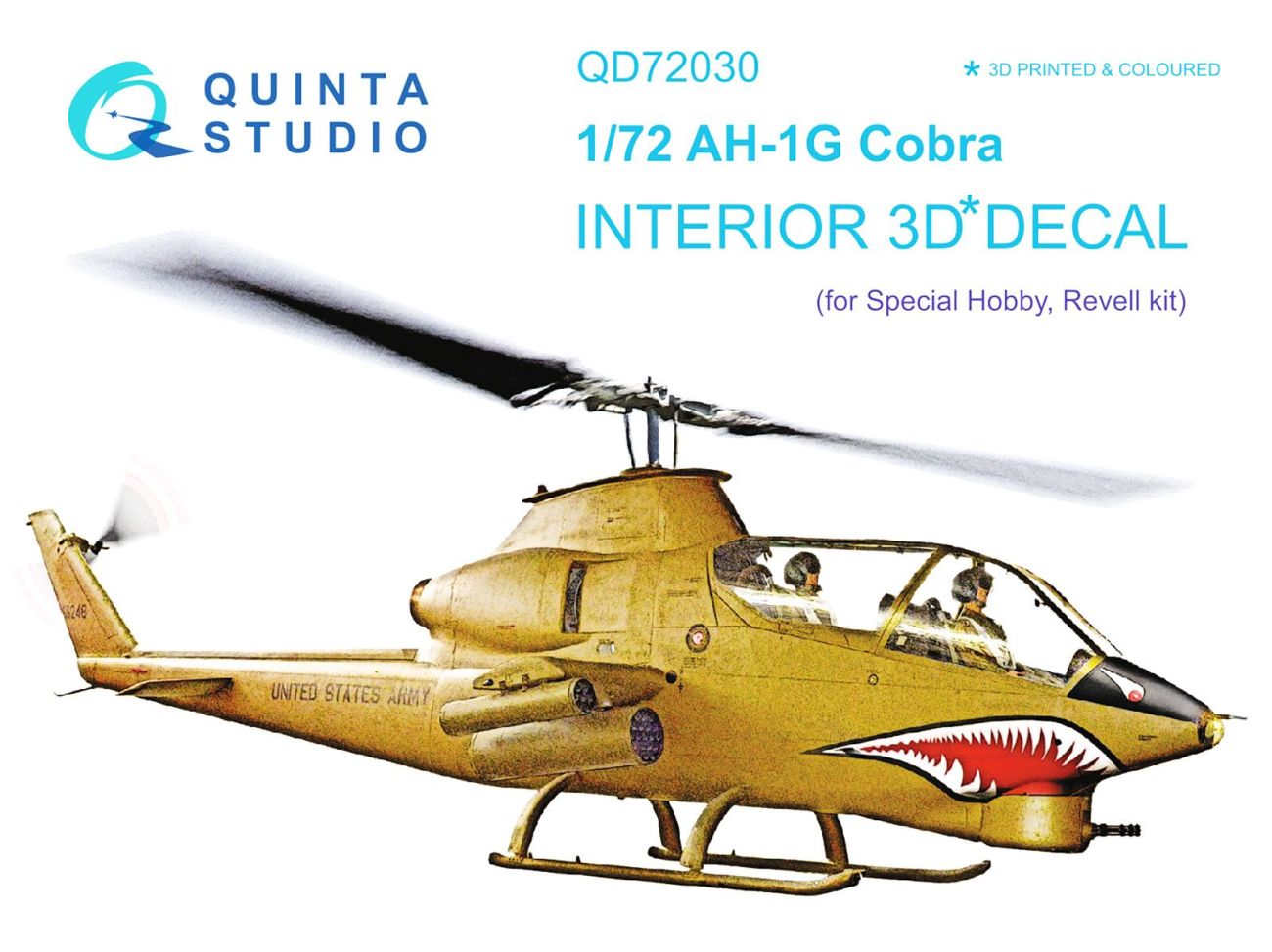 1:72 Bell AH-1G Cobra 3D-Printed & coloured Interior on decal paper