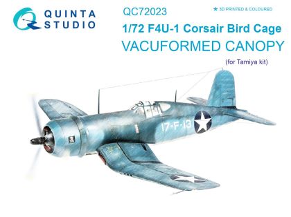1:72 F4U-1 Corsair (Bird cage) vacuformed clear canopy