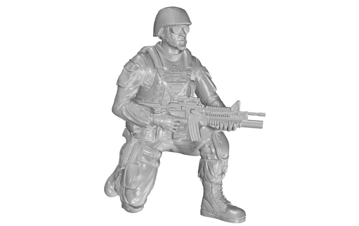 1:35 Kneeling Soldier (on right knee), US Army Infantry Squad 2nd Division for M1126 Stryker (pt.1)