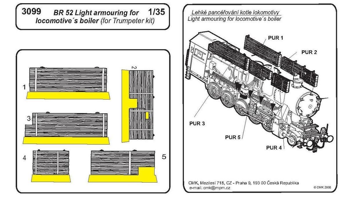1:35 BR-52 Light arm.for locomot.boiler for Tump.