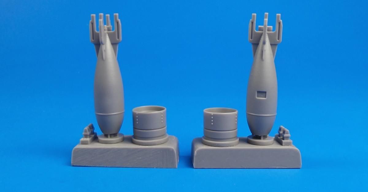 1:48 Antisubmarine Bomb 500lb Mk.VIII (Great Britain,WWII) 2 pcs