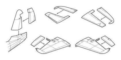 1:72 Westland Wyvern S.4 Control surfaces for Trum.