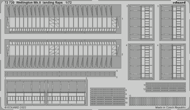 1:72 Vickers Wellington Mk.II landing flaps
