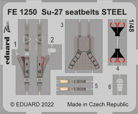 1:48 Sukhoi Su-27 seatbelts STEEL