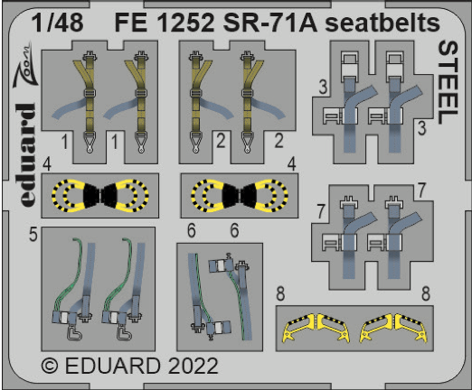 1:48 Lockheed SR-71 Blackbird seatbelts STEEL