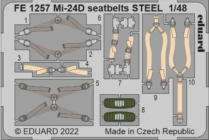 1:48 MiL Mi-24D Hind seatbelts STEEL