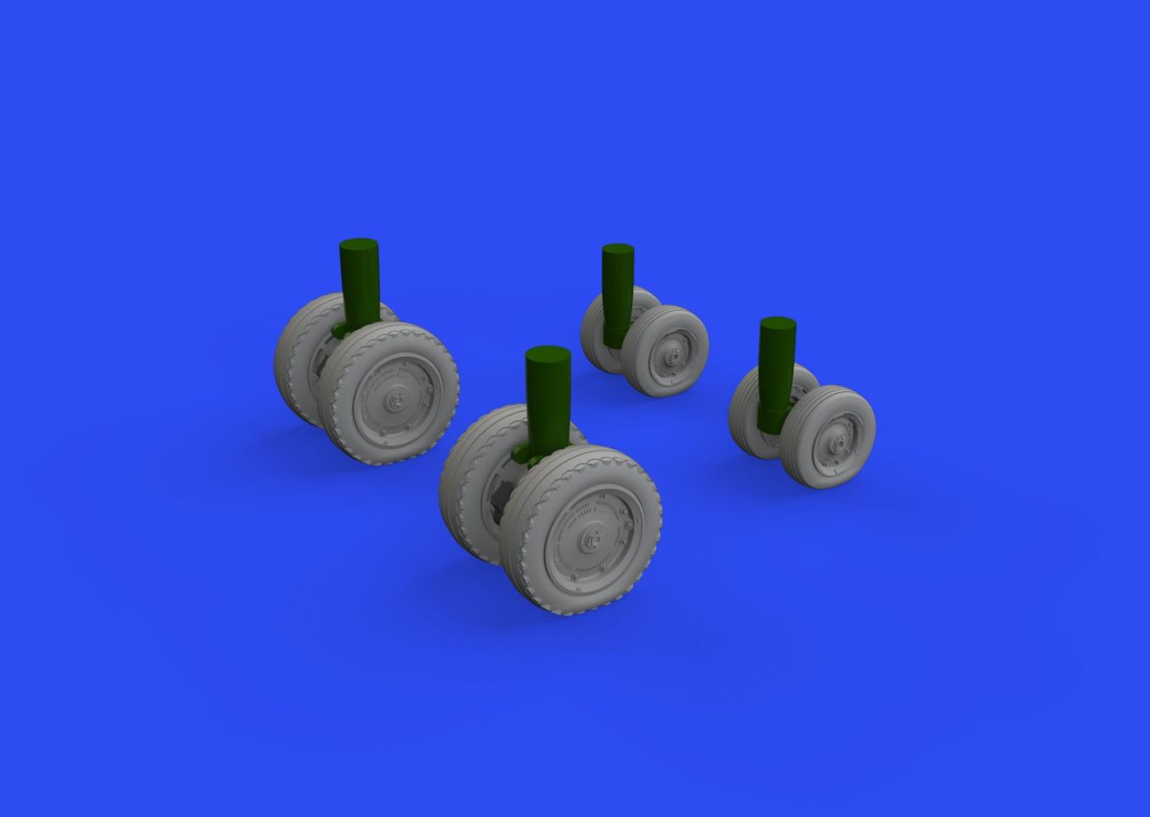 1:48 Boeing CH-47A Chinook wheels with weighted tyre effect