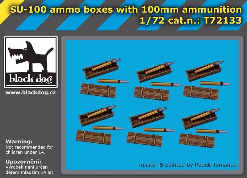 1:72 SU-100 ammo boxes with 100mm ammunition