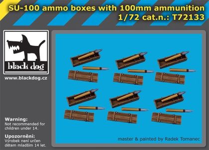 1:72 SU-100 ammo boxes with 100mm ammunition