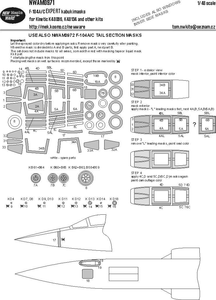1:48 Lockheed F-104A/C Starfighter EXPERT kabuki masks