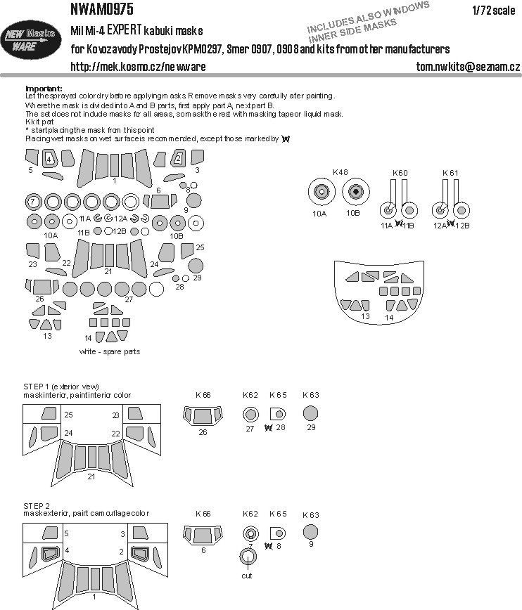 1:72 Mil Mi-4 EXPERT kabuki masks
