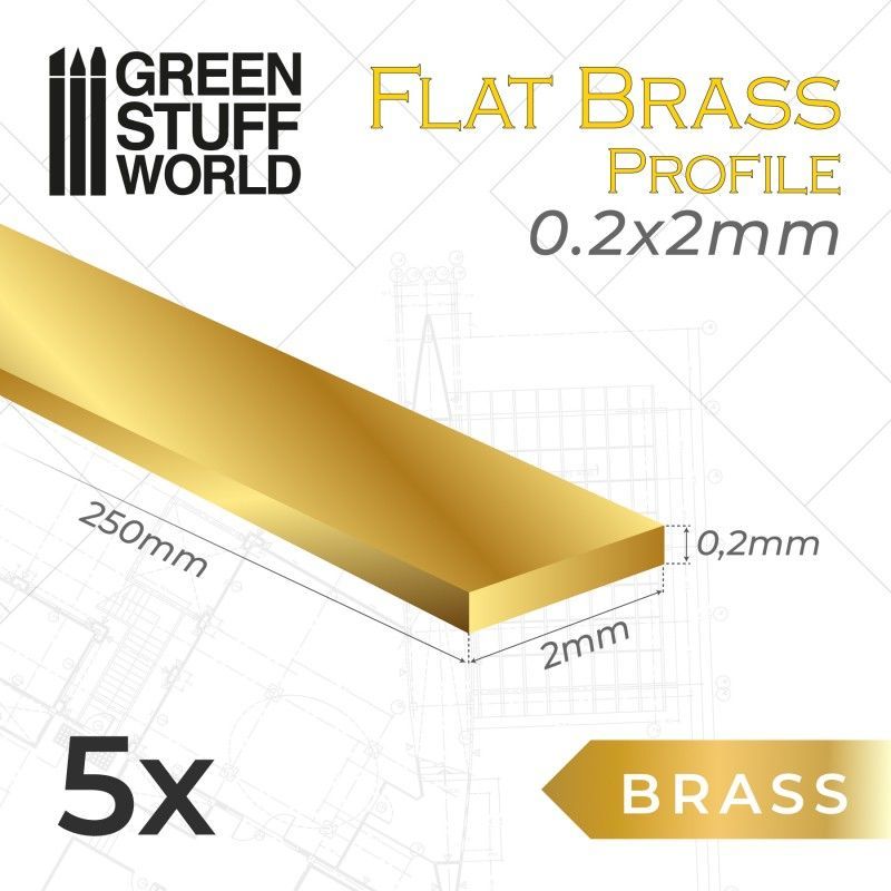 Flat Brass Profile 0.2 x 2mm