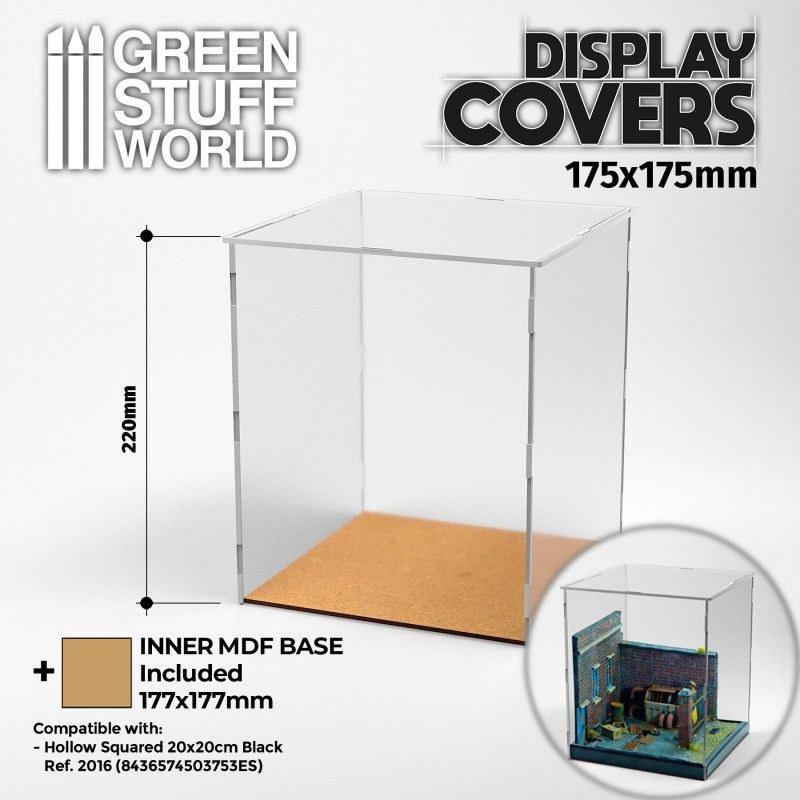 Acrylic Display Covers 175x175mm (22cm high)