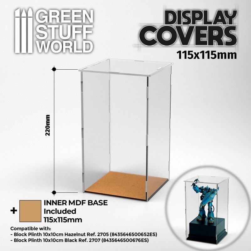 Acrylic Display Covers 115x115mm (22cm high)